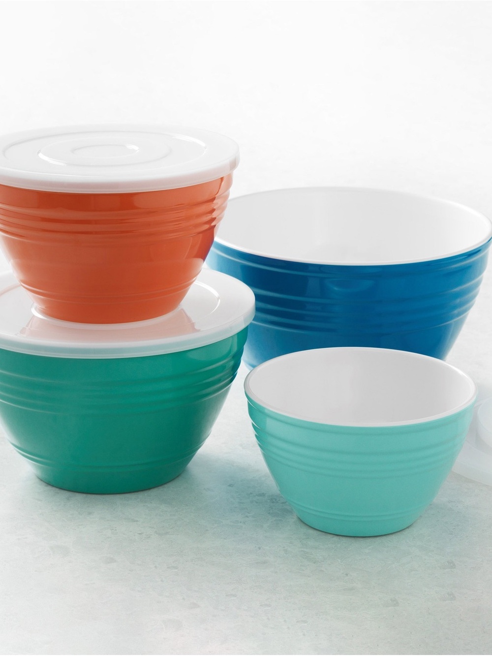 Pandex Nested Mixing Bowl Set — Blue, Teal & Orange